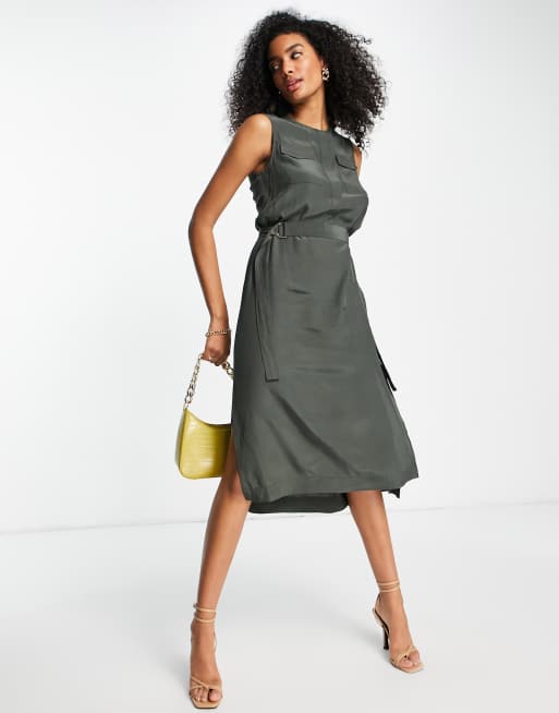 Ted Baker - Dohly - Robe à détail boucle style utilitaire - Kaki