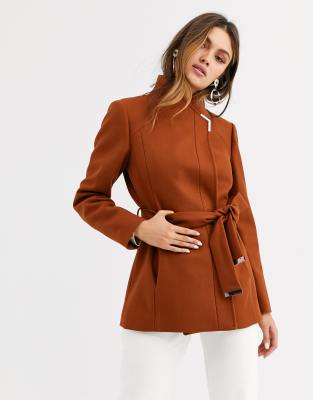 short wool wrap coat