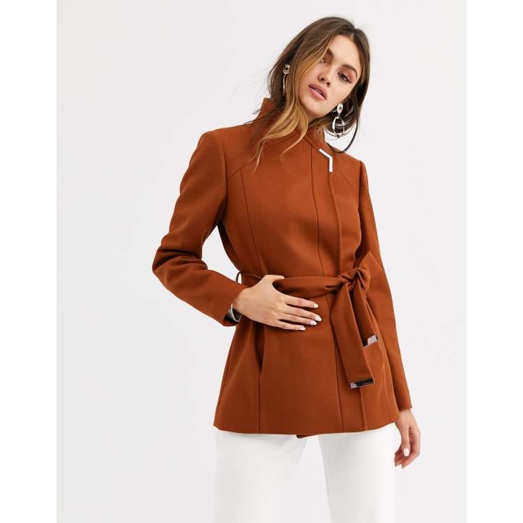 Rytaa short wool clearance wrap coat ted baker