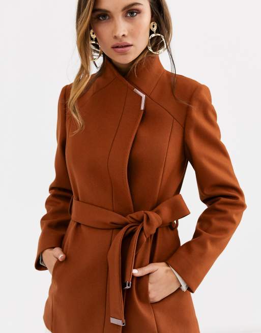 Buy Ted Baker Rose Midi Wool Wrap Coat With Shoulder Panels from Next USA