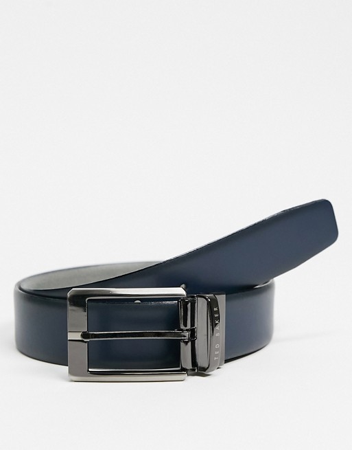 Ted Baker Dulich leather belt in navy