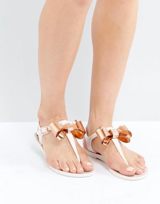 Ted Baker Effiey Pink Bow T-Bar Flat 
