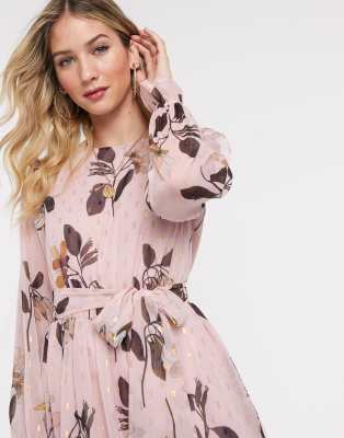 ted baker pink long sleeve dress
