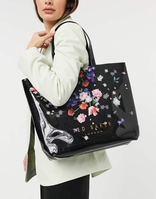 Ted Baker Elizcon sandalwood floral large icon bag in black