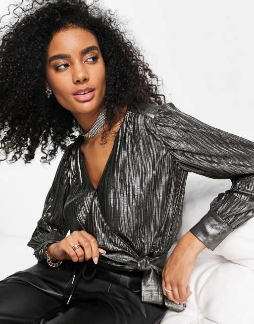 Ted Baker - Elwiira - Top avvolgente color oro metallizzato