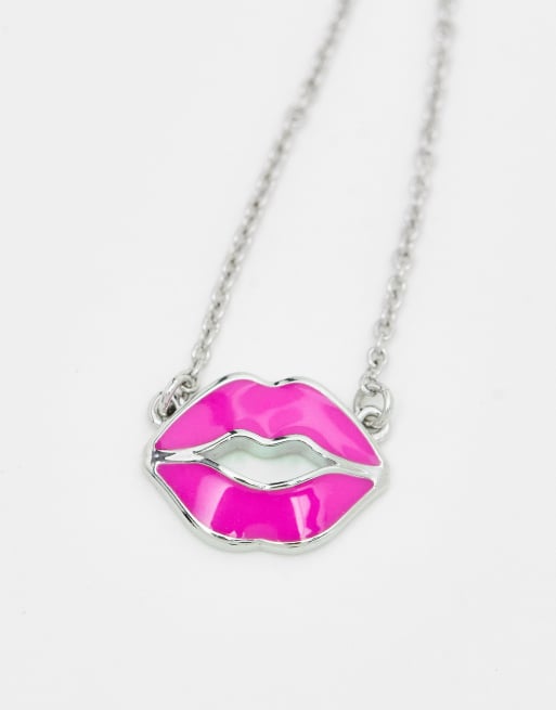 Ted Baker - Emani Kiss - Collier à pendentif baiser rose - Argenté, 2 de 4