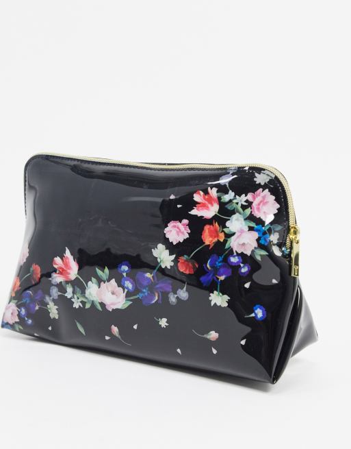 Ted Baker Emiy sandalwood floral toiletry bag in black