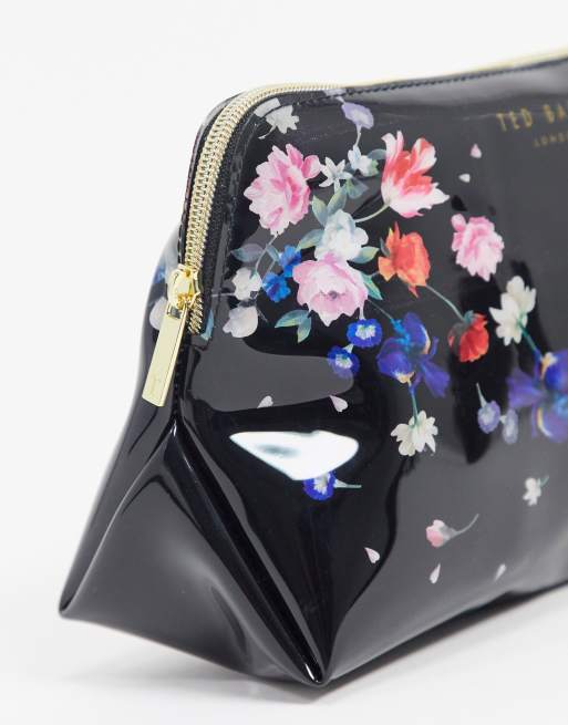 Ted Baker Black Floral-print Faux-leather Wash bag - ShopStyle