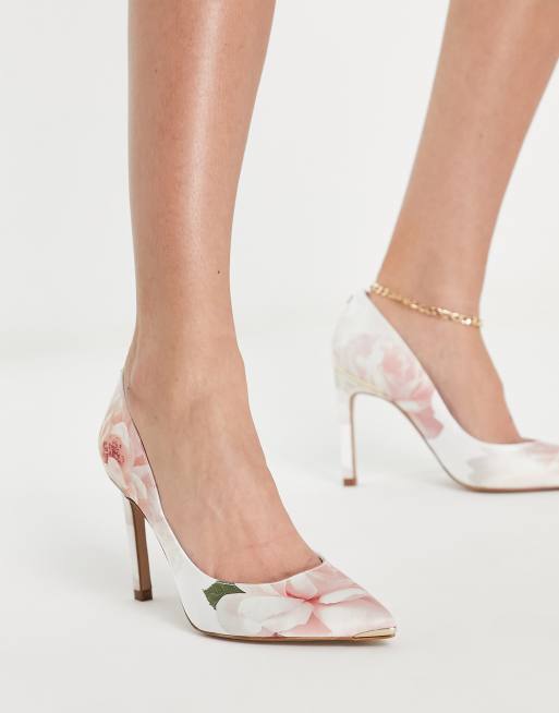 Ted Baker Escarpins a talon haut avec motif floral Ivoire ASOS