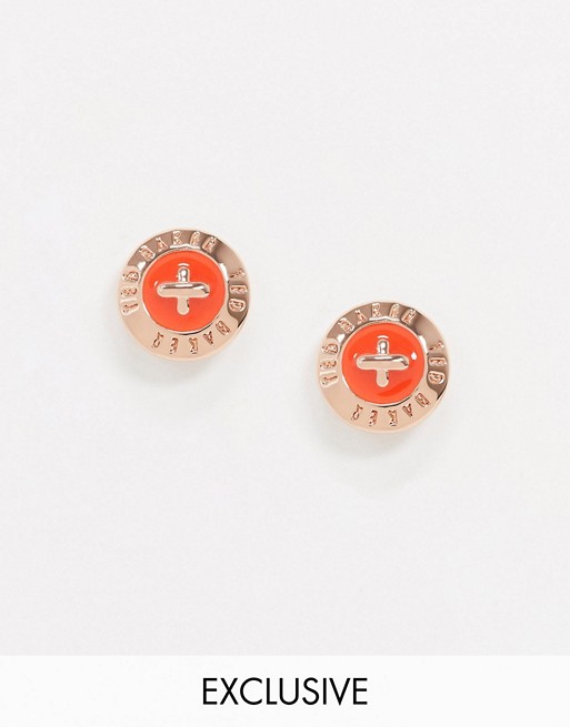 Ted Baker Exclusive enamel mini button earrings