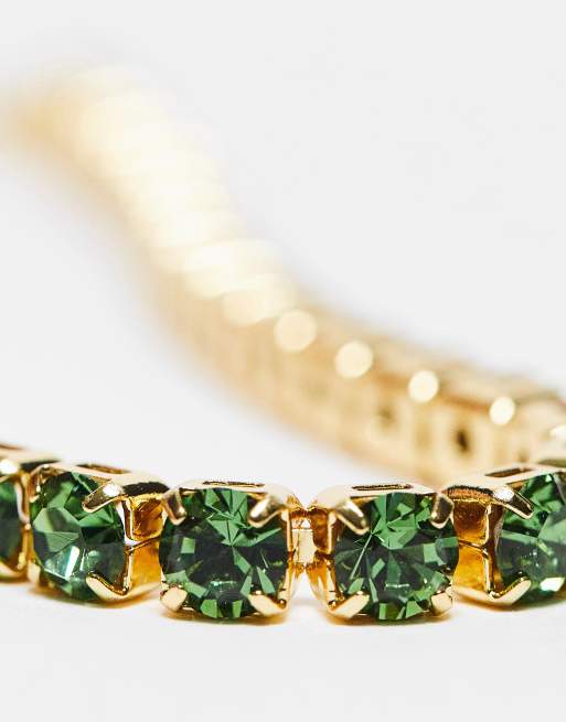 Ted Baker - Exclusive - Melrah - Verstelbare armband in goud met kristallen steentjes in groen, 3 van 4