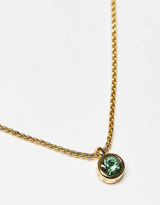 Ted Baker Exclusive Sininaa necklace in gold with green crystal pendant