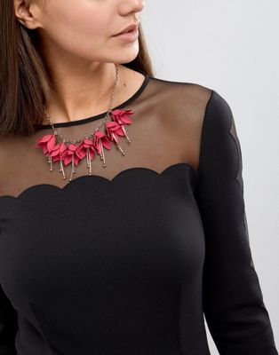 Ted Baker Fawna Fuchsia Drop Flower Necklace
