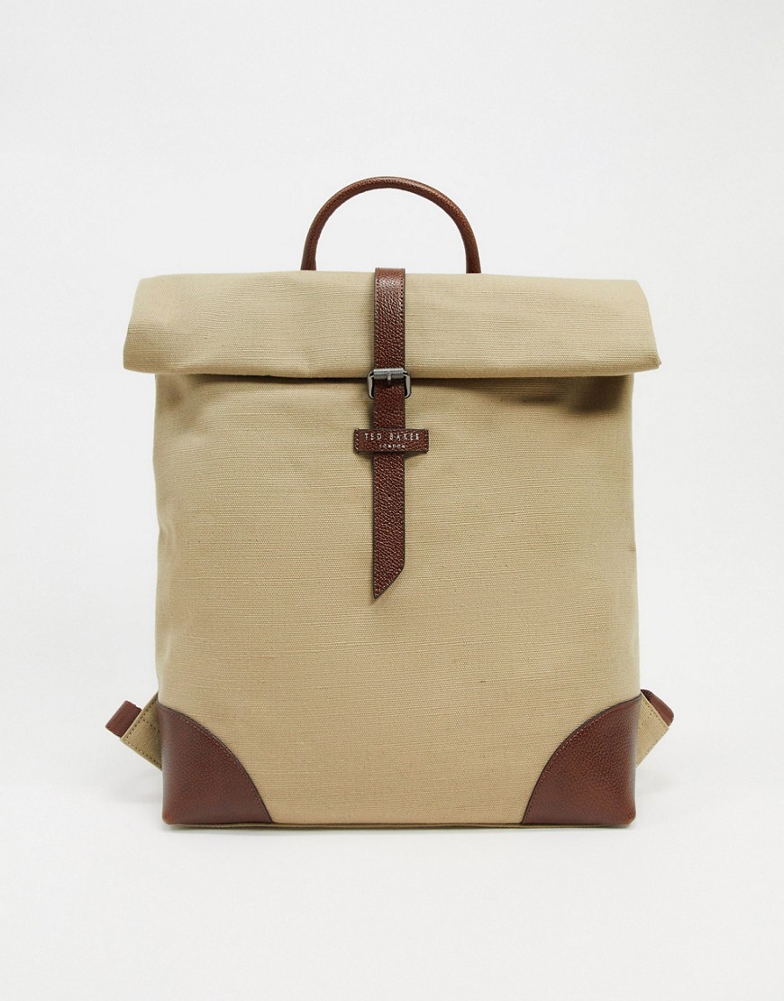 Ted Baker Featt - Grecycled canvas rugzak in beige