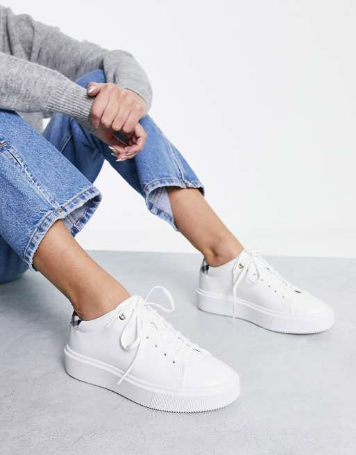 White platform best sale leather trainers