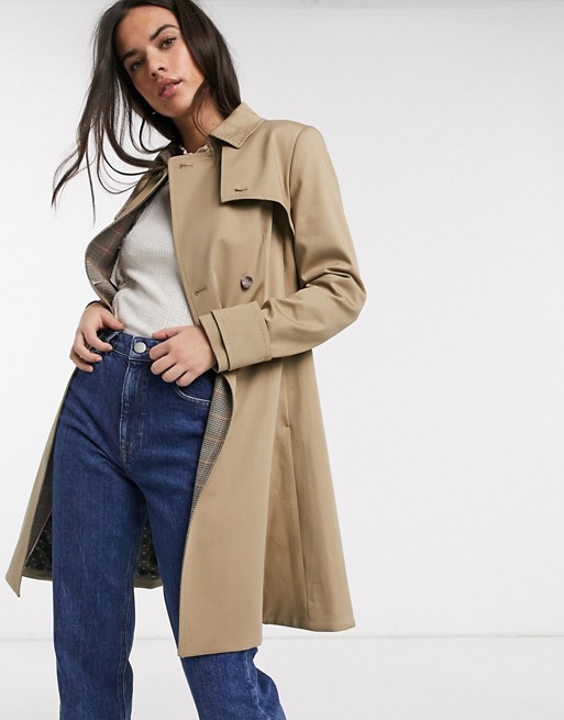 Ted Baker fitted trench coat in tan