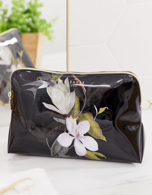 Ted Baker Floral-print Faux-leather Wash Bag in Gray