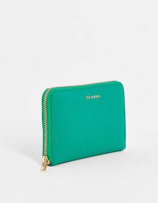 Ted Baker Garceta midi zip around purse in emerald green