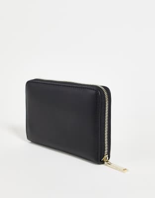 ted baker black zip around purse