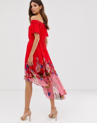 berry sundae bardot dress