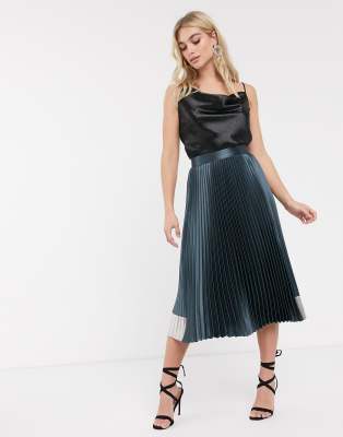 Ted baker shop grey pleated skirt