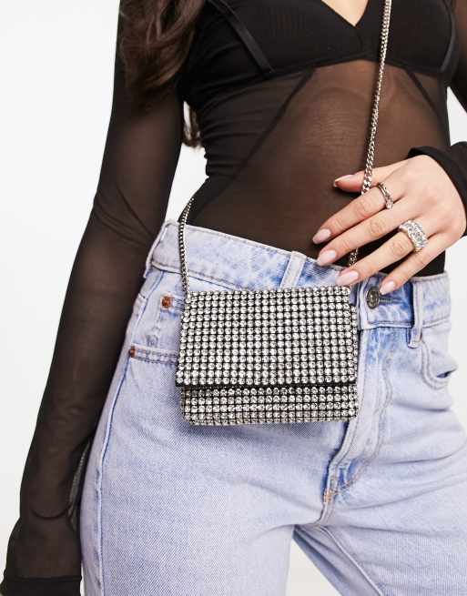 Ted Baker - Gliteri - Borsa a tracolla argento con strass