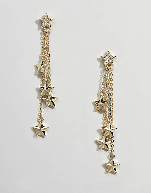 Ted Baker gold shooting star statement earrings | ASOS