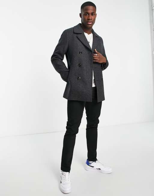 Ted Baker - Grå peacoat i uld