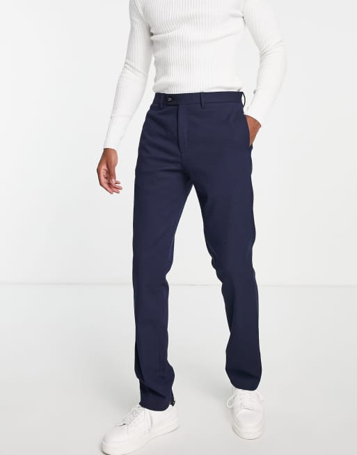 Ted Baker – Granatowe teksturowane spodnie