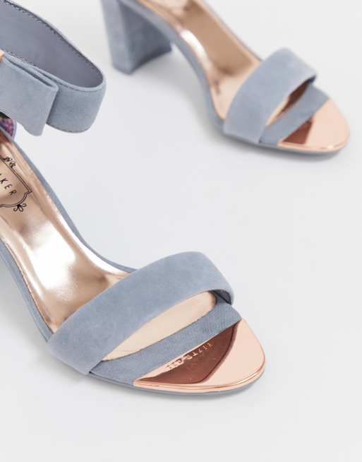 Ted baker grey suede barely there 2025 block heeled sandals