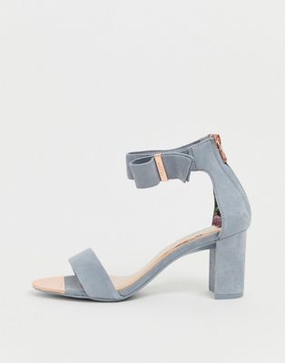 Ted Baker gray suede barely there block 
