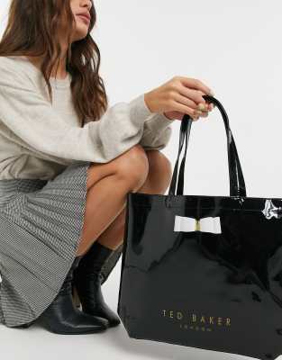 Ted Baker Hanacon Bow Large Icon Bag In Black