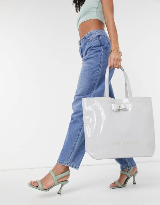 Grey on sale patent bag