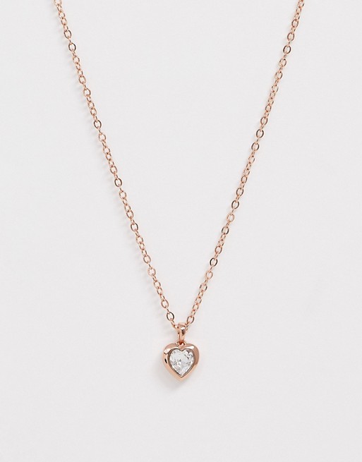 Ted Baker Hannela rose gold pendant necklace with clear Swarovski crystal