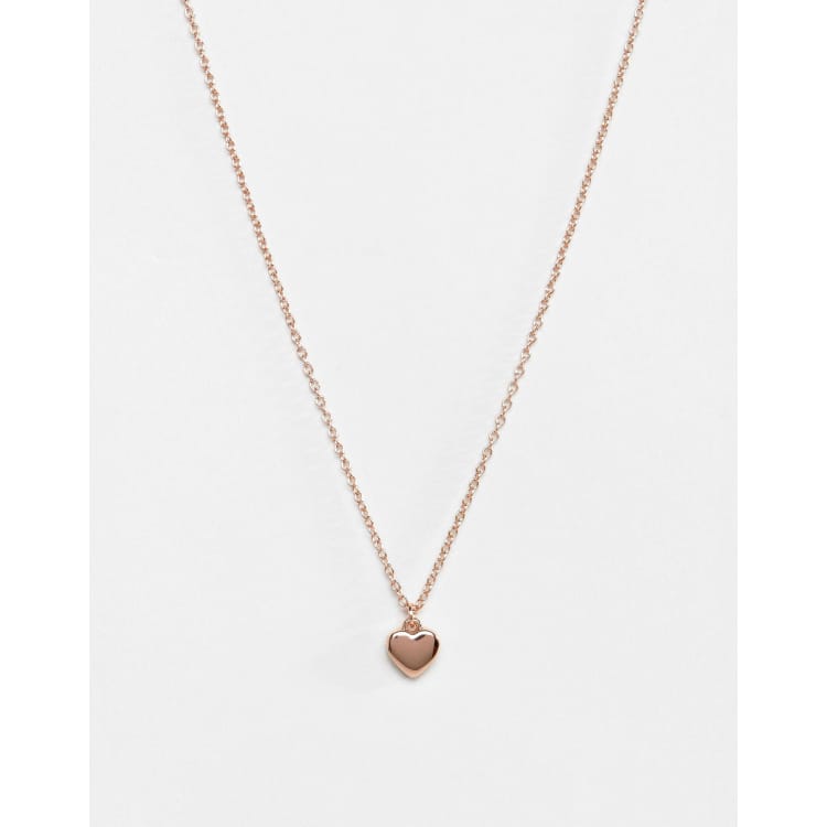 Tiny heart necklace rose on sale gold