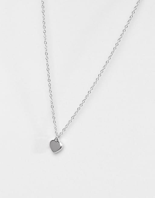 Ted Baker Hara tiny heart pendant necklace in silver ASOS