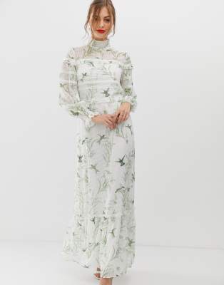 ted baker hariet lace trim maxi dress