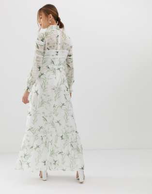 ted baker hariet lace trim maxi dress