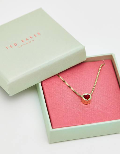 Ted Baker harparh heart rock pendant in gold ASOS
