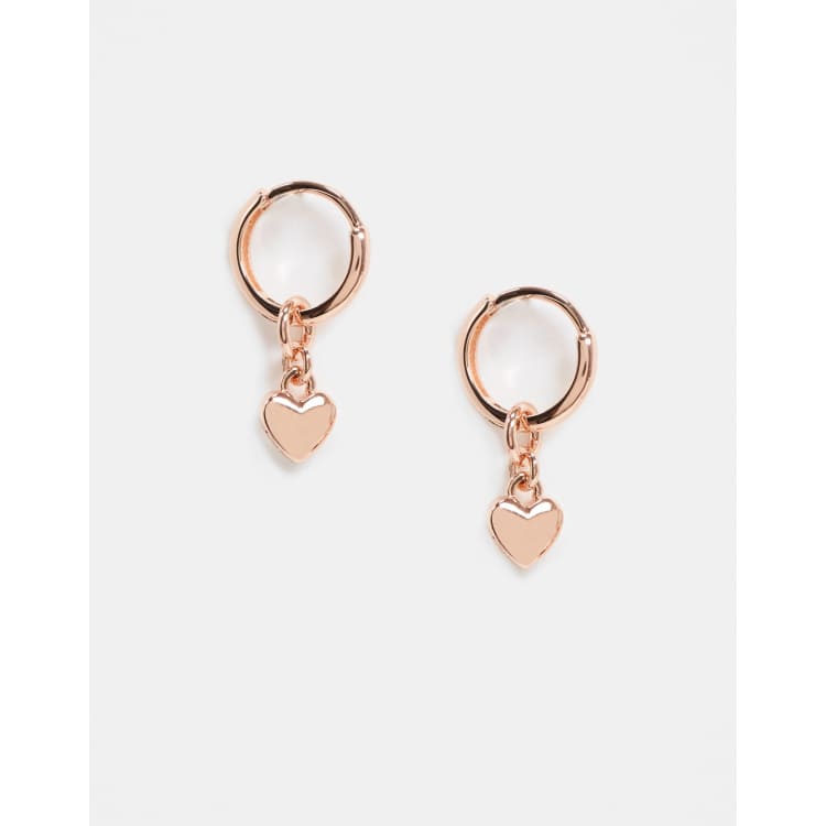 ted baker harrie heart drop huggie hoop earrings