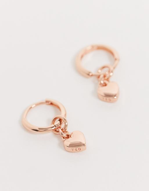 Ted baker tiny heart deals huggie hoop earrings