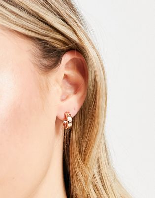 Ted Baker Helanna logo hoop earrings in rose gold