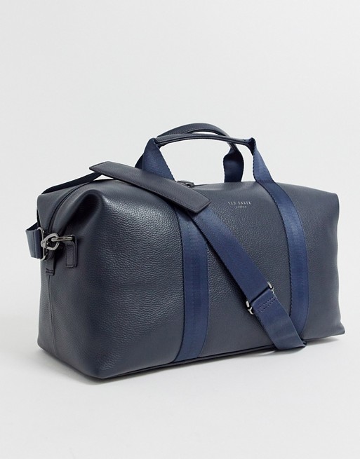 Ted Baker Holding leather holdall in navy