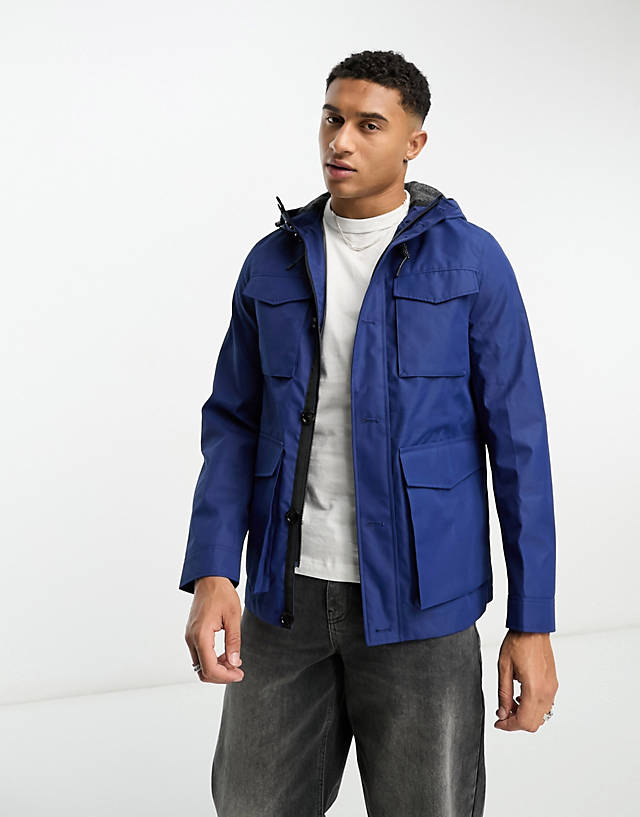 Ted Baker - hooded field jacket in blue