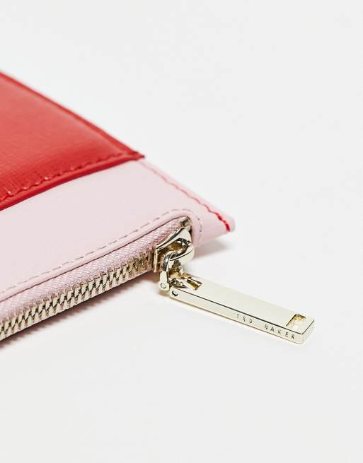 Ted Baker Huni heart card holder in pink and red ASOS