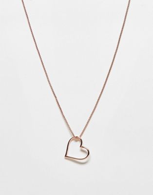 Ted Baker Hunta chain of hearts cut out heart pendant necklace in rose gold