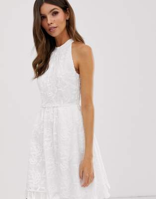 ted baker white embroidered dress