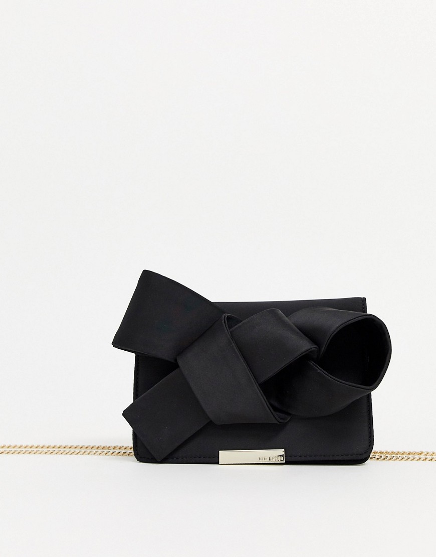 Ted Baker Janyce Twisted Bow Evening Clutch Bag-black