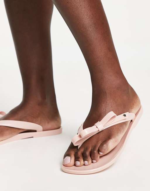 Ted Baker Jassey bow flip flop in dusty pink