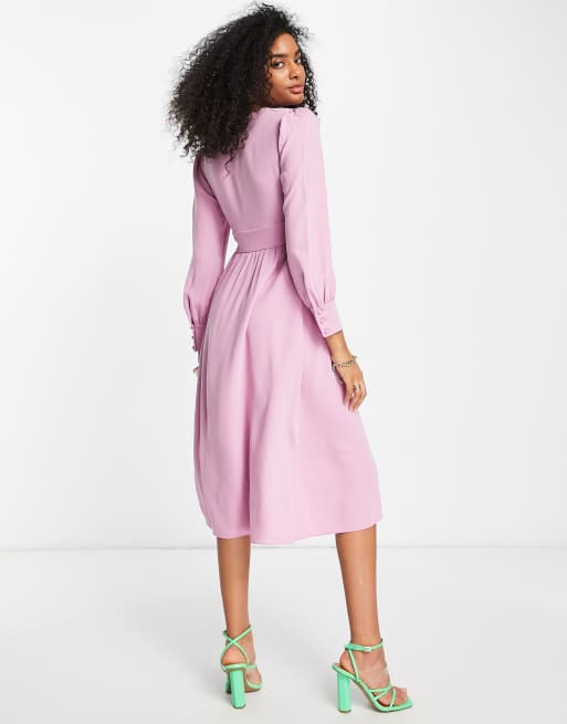 winnaar Reflectie Bereid Ted Baker - Jesicar - Nette midi-jurk in roze | ASOS